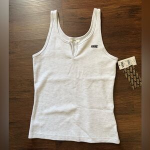 Vans Split‎ V Waffle Knit Tank Top Heather Gray Size Small